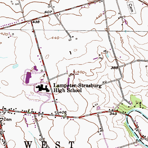 Topographic Map of Hans Herr Elementary School, PA