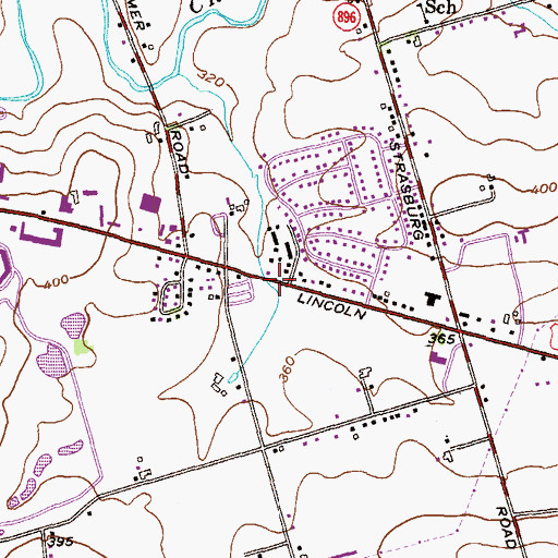 Topographic Map of Amish Farm House, PA
