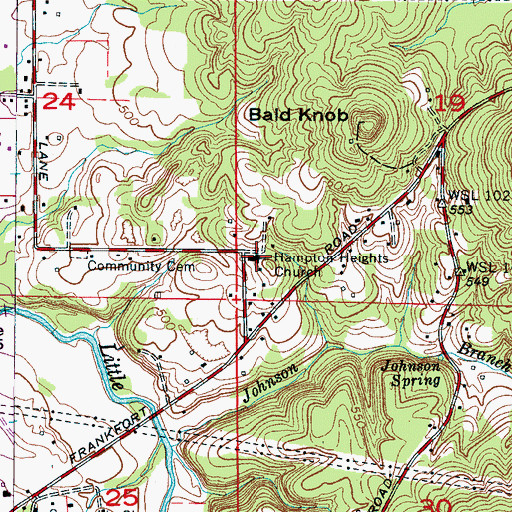 Topographic Map of Hampton Heights Baptist Church, AL