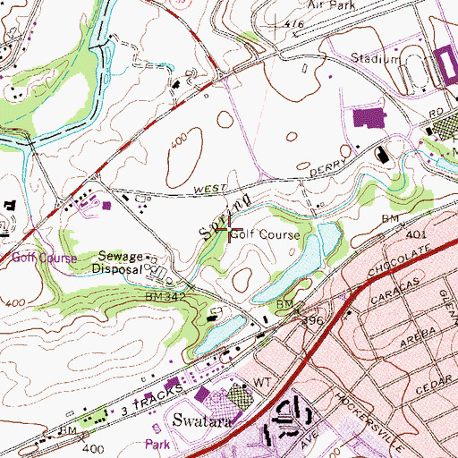 Topographic Map of Hershey Parkview Golf, PA