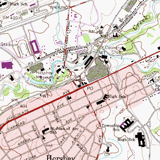 Topographic Map of Zoo America, PA
