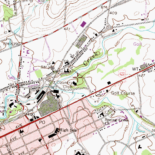 Topographic Map of Derry One-Room School (historical), PA
