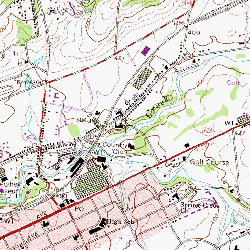 Topographic Map of Historical Church (historical), PA