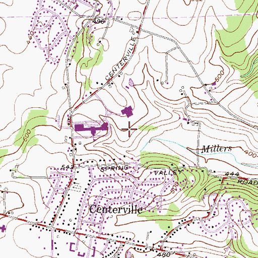 Topographic Map of Centerville Elementary School, PA