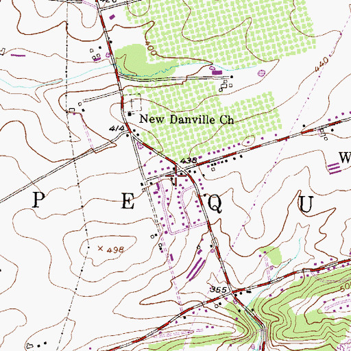 Topographic Map of New Danville Mennonite School, PA