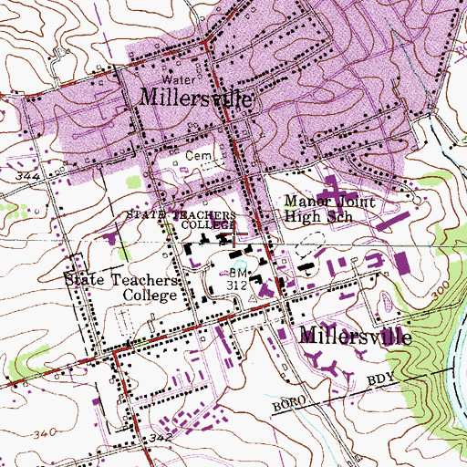 Topographic Map of Elizabeth Jenkins Elementary School, PA