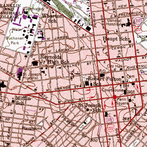 Topographic Map of Stevens Elementary School, PA