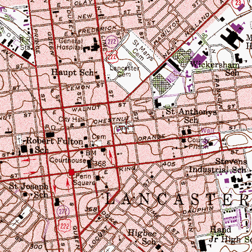 Topographic Map of Musser Park, PA