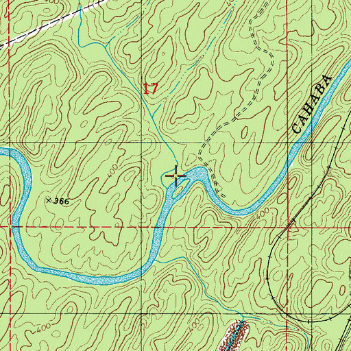 Topographic Map of Hancock Creek, AL