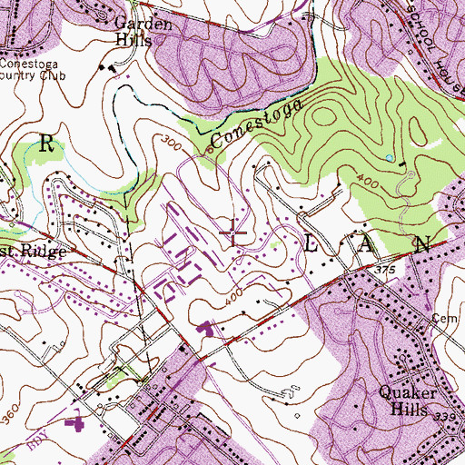 Topographic Map of Colonial Manor, PA