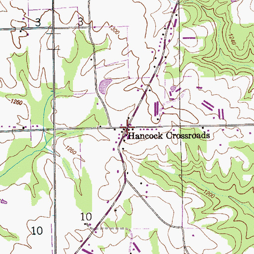 Topographic Map of Hancock Crossroads, AL