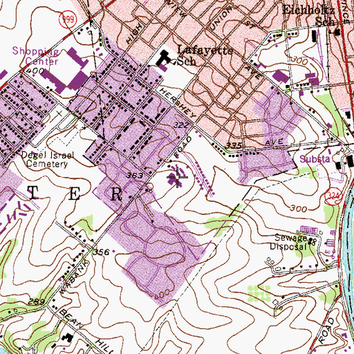 Topographic Map of Hamilton Elementary School, PA