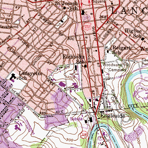 Topographic Map of Brandon Park, PA
