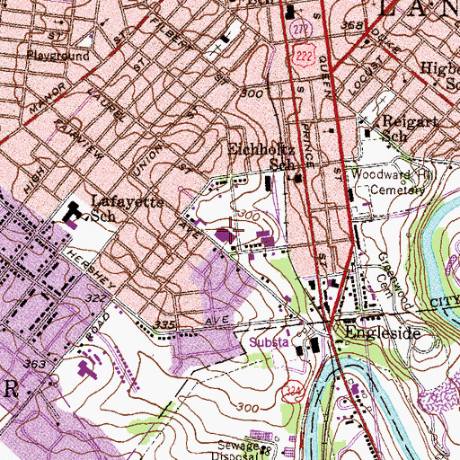 Topographic Map of Price Elementary School, PA