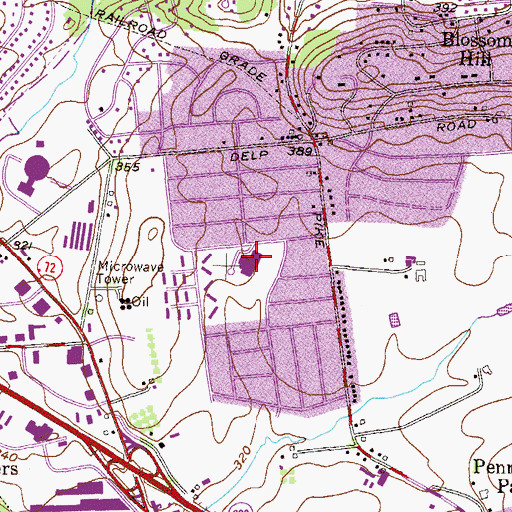 Topographic Map of Bucher Elementary School, PA