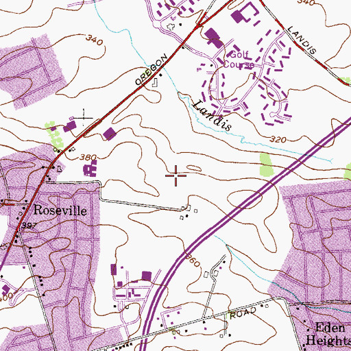 Topographic Map of Landis Farm, PA
