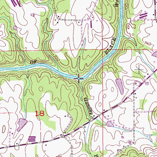 Topographic Map of Handley Branch, AL