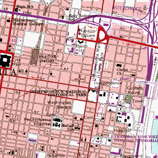 Topographic Map of Balch Institute, PA