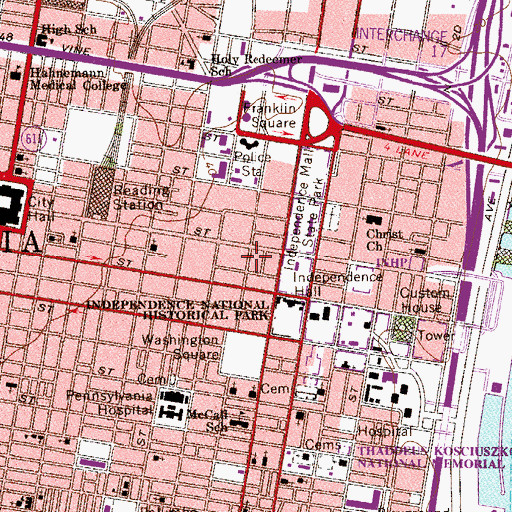 Topographic Map of Atwater Kent Museum, PA