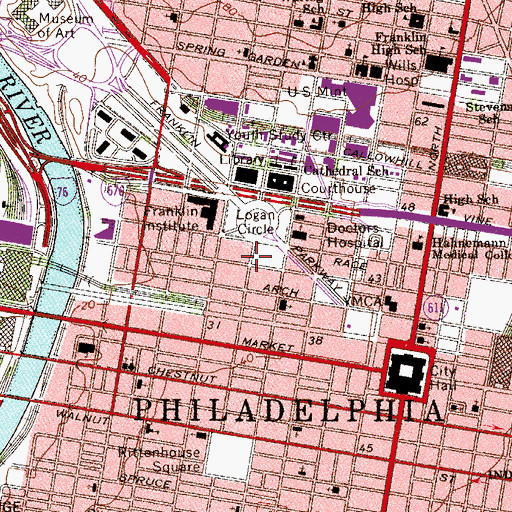 Topographic Map of Academy of Natural Sciences, PA