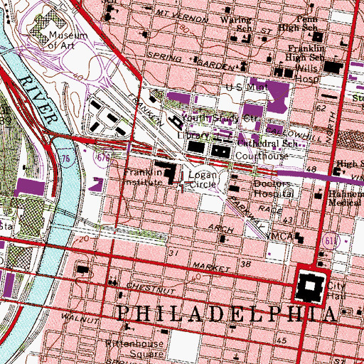 Topographic Map of Fels Planetarium, PA