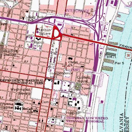 Topographic Map of International Coin Museum, PA