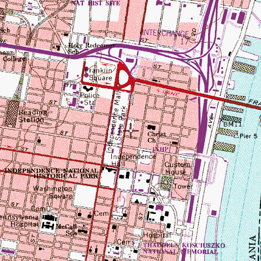 Topographic Map of Museum of AM-Jewish History, PA