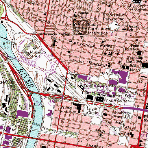 Topographic Map of Rodin Museum, PA