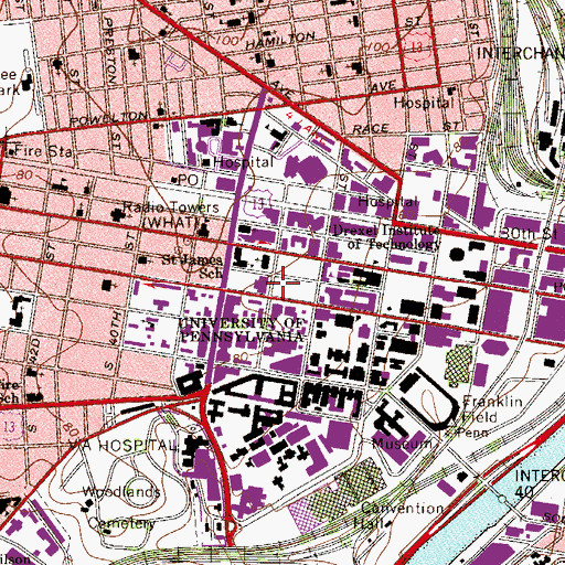 Topographic Map of Annenburg Center, PA
