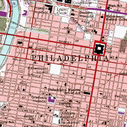 Topographic Map of Van Rensselaer House, PA