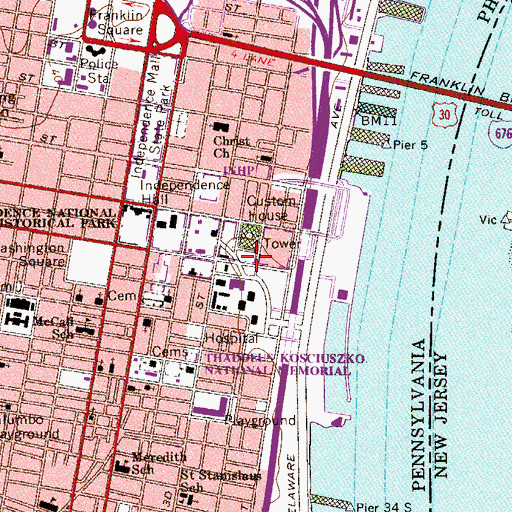 Topographic Map of City Tavern, PA