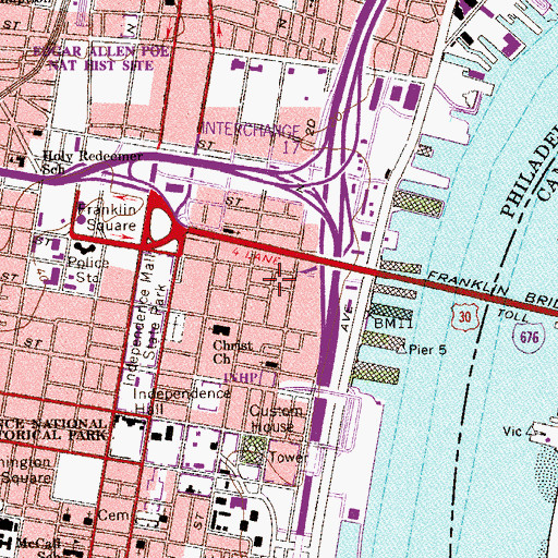 Topographic Map of Firemans Hall Museum, PA