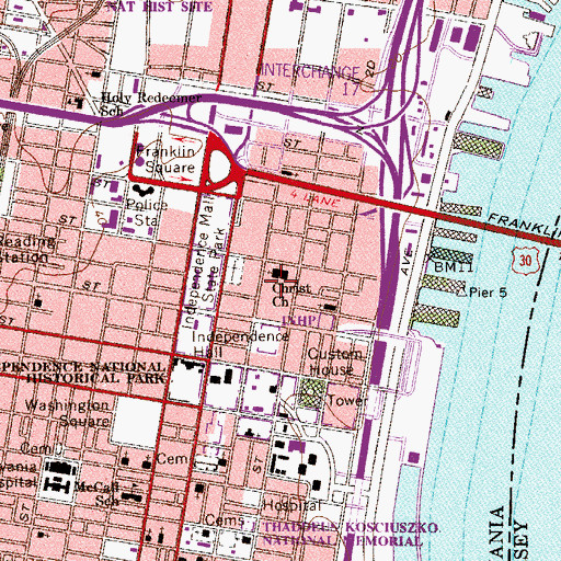 Topographic Map of Franklins Grave, PA