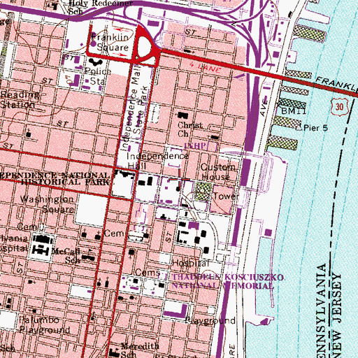 Topographic Map of Army-Navy Museum, PA
