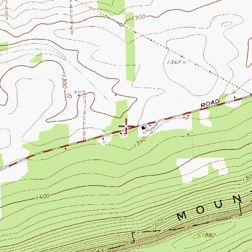 Topographic Map of Kemmerer School, PA