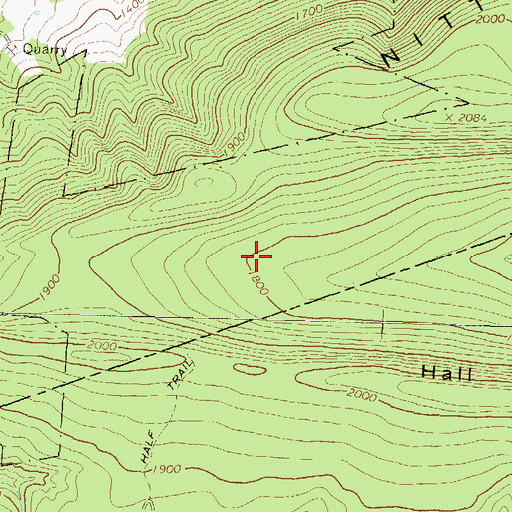 Topographic Map of Hall Spring (historical), PA