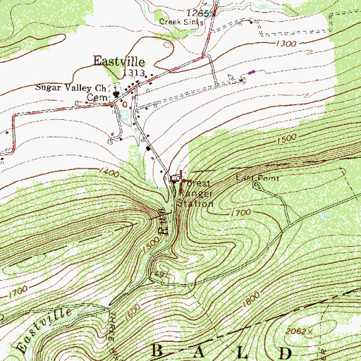 Topographic Map of Bald Eagle State Forest Ranger Station, PA
