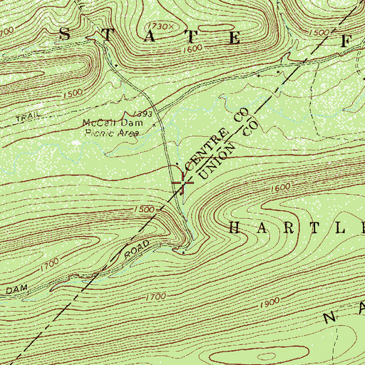 Topographic Map of Shakespeare Club, PA