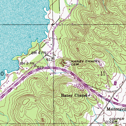 Topographic Map of Haney Chapel Cemetery, AL