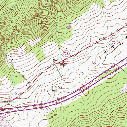 Topographic Map of Henderson School, PA