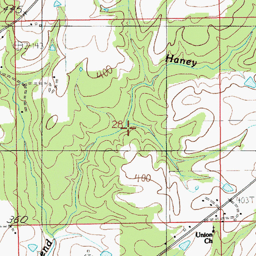 Topographic Map of Haney Creek, AL
