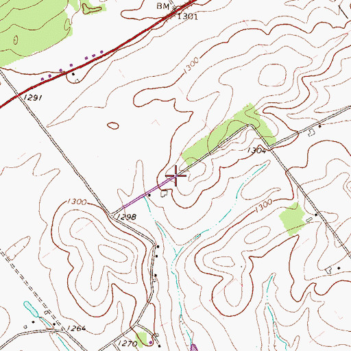 Topographic Map of Plum Grove School (historical), PA