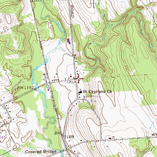 Topographic Map of Waterford Station, PA