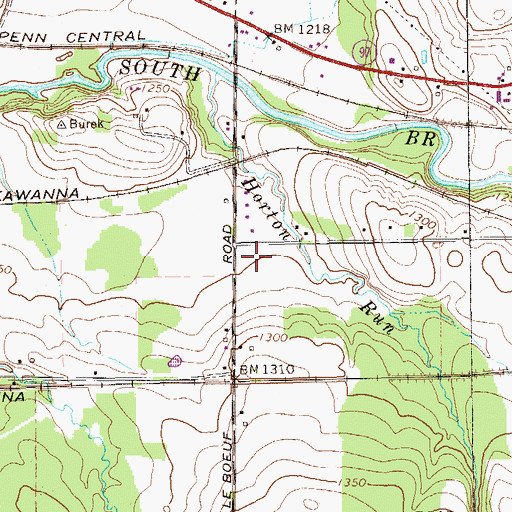 Topographic Map of Oak Grove School, PA