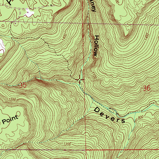 Topographic Map of Haney Hollow, AL