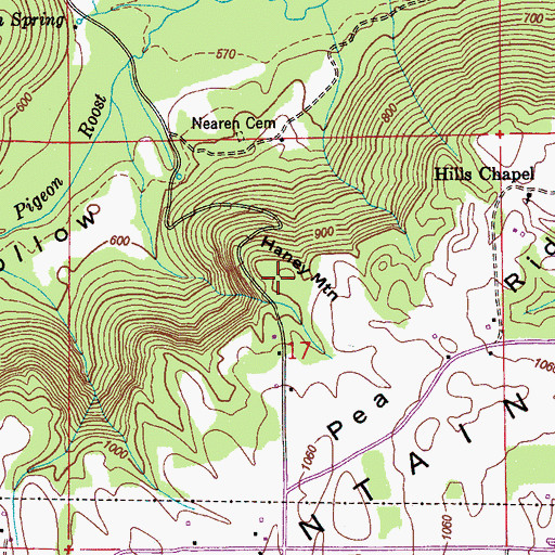 Topographic Map of Haney Mountain, AL