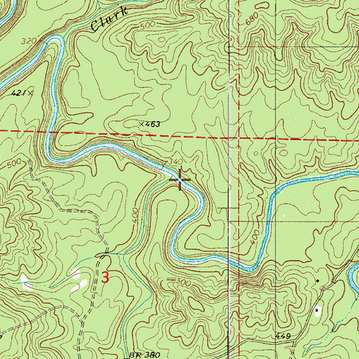 Topographic Map of Hanna Mill Creek, AL