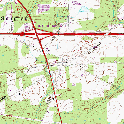 Topographic Map of West Springfield Station, PA