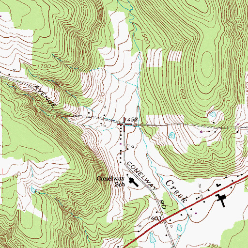 Topographic Map of Spencer School, PA