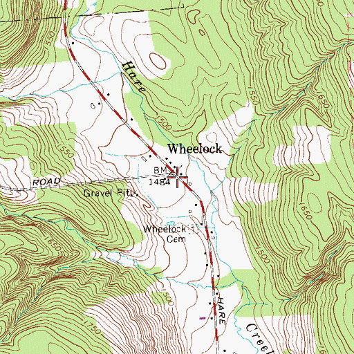 Topographic Map of Wheelock School, PA